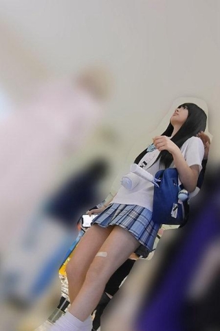 『D·D』-112-浅蓝格子JK，大腿OK绷，白丁字内